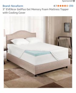 Novaform ComfortLuxe 3” Gel Memory Foam Mattress Topper, Queen