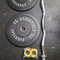 Curl Bar And Weights 