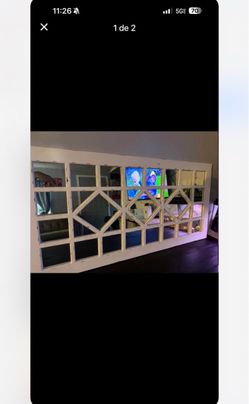 Large White Framed Wall Mirror Panel