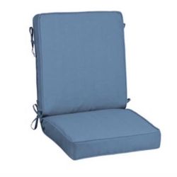 Set Of 2 Cushions Allen Roth Canvas High Back Outdoor Cushion Blue Navy Decor Pillow Outdoor Chair Garden Swimming pool Hot Tub Accessories 