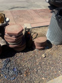 Red Concrete Paver Stones Lot