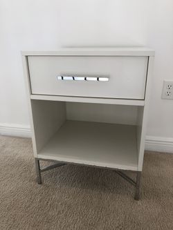 West elm white and chrome nightstand