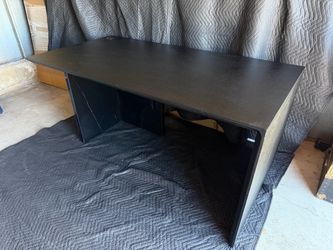 Modern Executive Desk – Solid Wood Top & Heavy Black Marble Base 63"