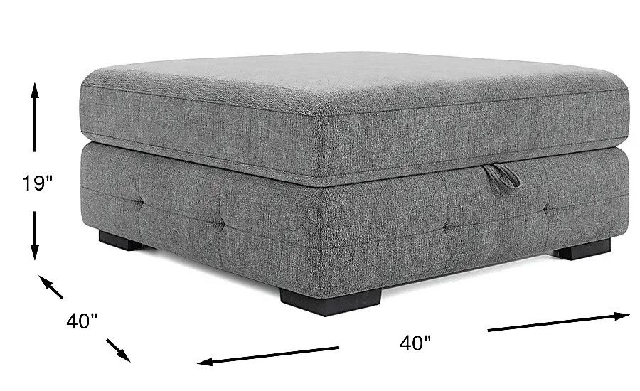 Gray storage ottoman -Rooms to Go