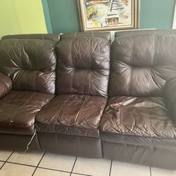 7 Ft Leather Sofa 