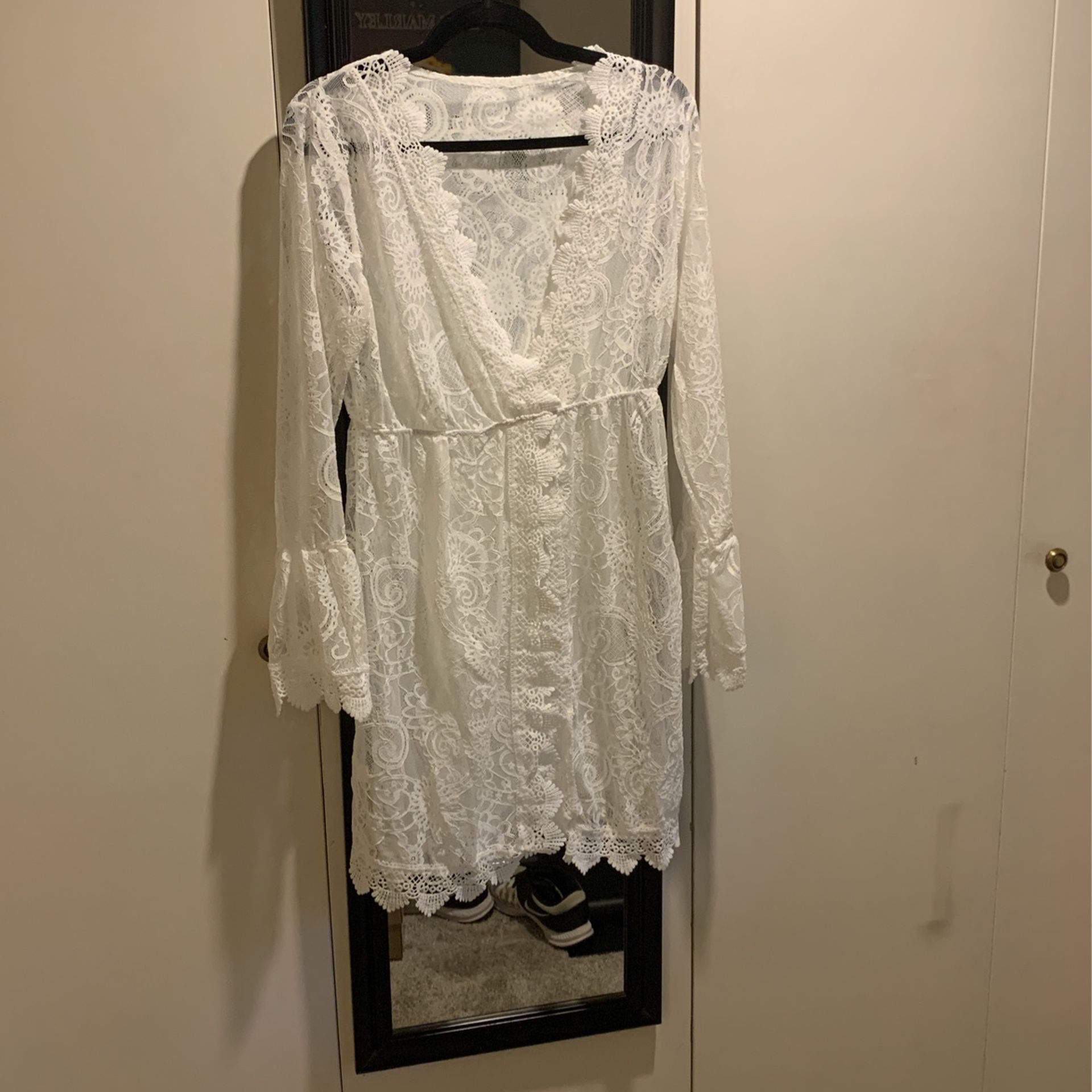 White Lace Swim Or Dress Coverup