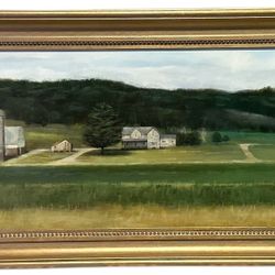 Michael DeFrancesco Original Oil Painting 12x48 "American Farm #4 Framed