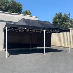 $205 (New) Heavy-duty canopy 10x20 ft with (2 sidewalls), ez popup outdoor gazebo, carry bag (red or blue)