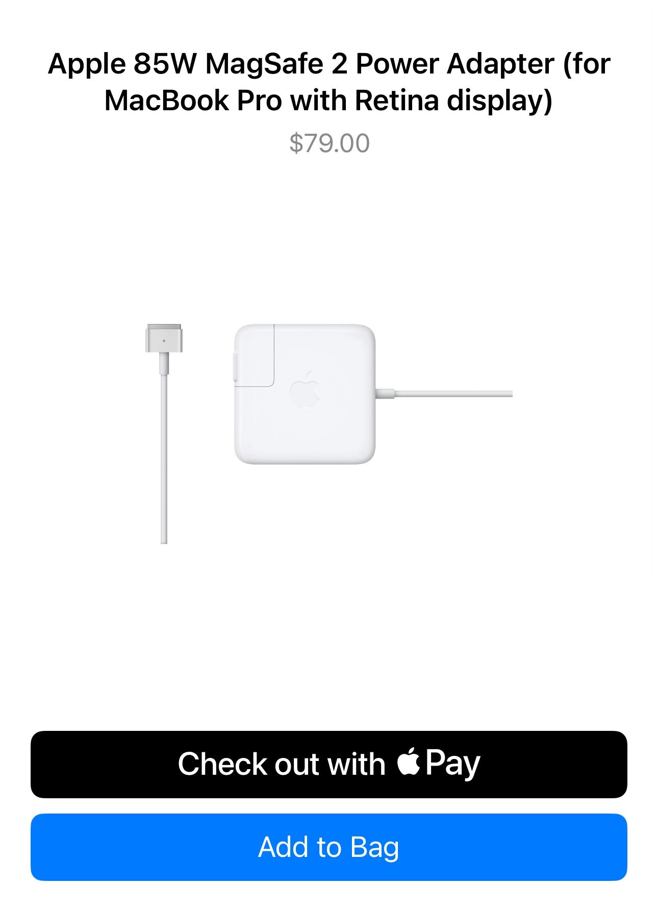 85W MagSafe Power Adapter, DC Connector for MacBook Pro with