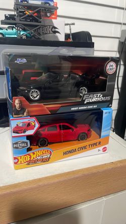 Jada Fast & Furious Honda Civic EJ1 Die-Cast + Hot Wheels Honda Civic Type R