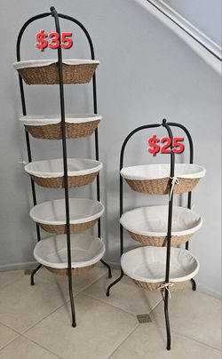 Two Basket Tower Rack Display Yarn Storage