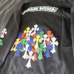 Chrome Multi Color Cross Hoodie Large