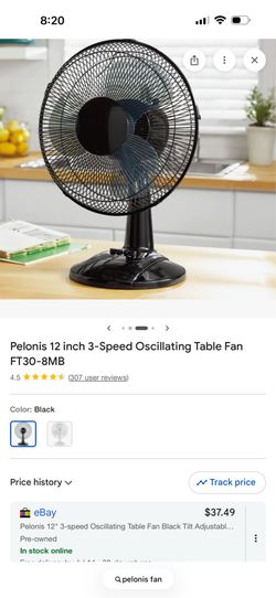 Pelonis 12 Inch, 3 Speed Table Fan- 15.00- Barely used