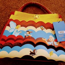 Disney's Pinocchio Scalloped Shoulder Tote  Handbag 