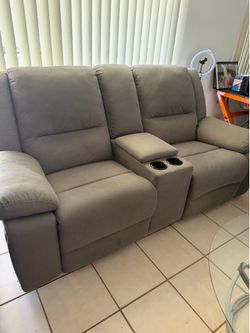 Grey 2 seater recliner