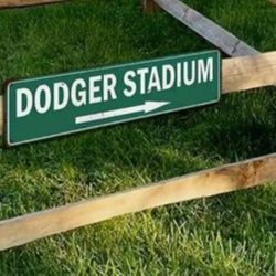 Dodger Stadium Vintage Retro Look Ballpark Baseball Metal Street Sign