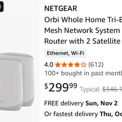 NETGEAR Orbi Whole Home Tri-Band WiFi 6 Mesh Network System