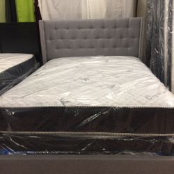 New Queen Size Bed With Mattress and Boxspring Included 