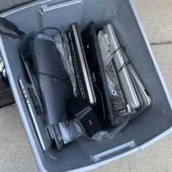 3 boxes with electronics/wires