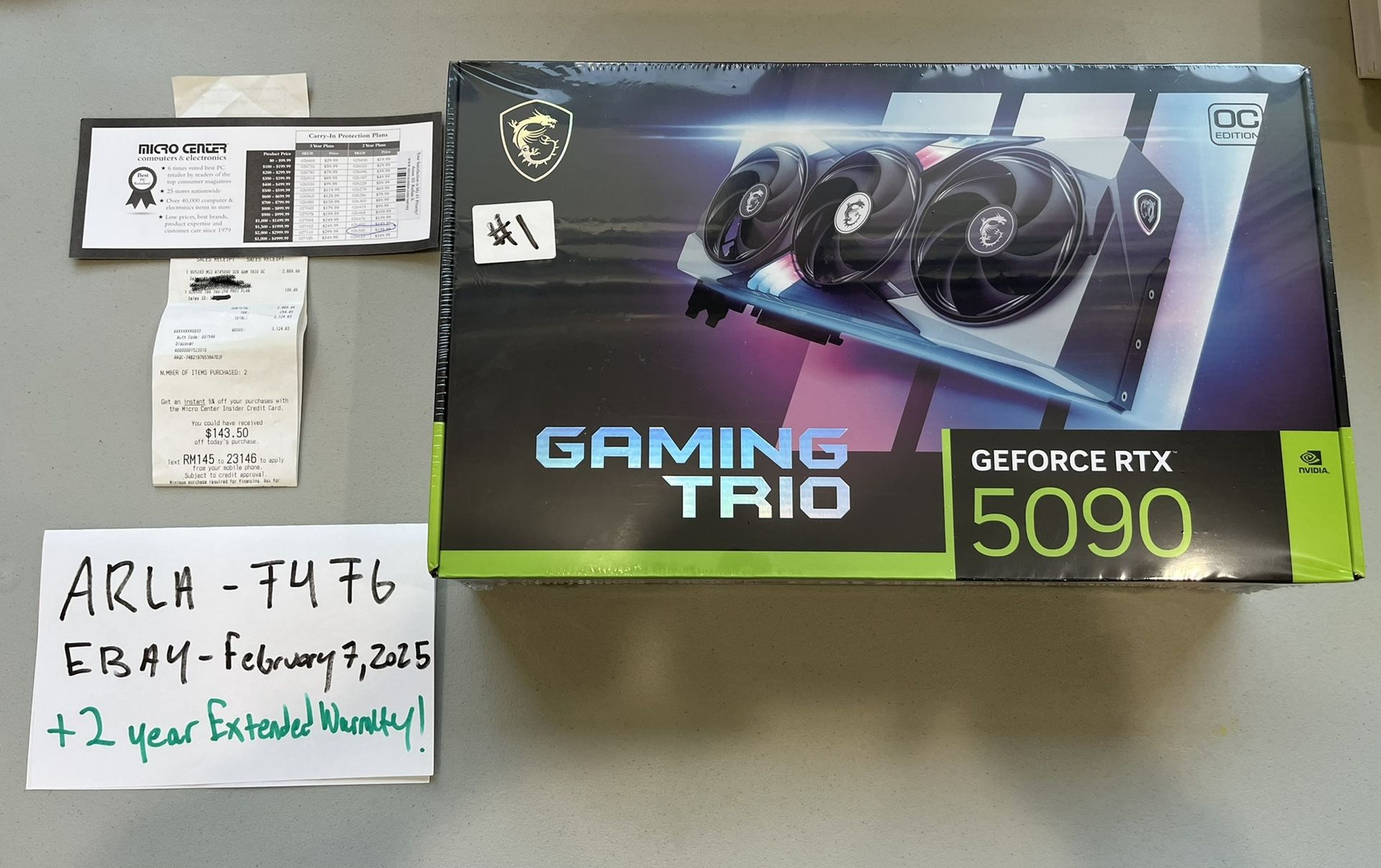 SEALED MSI RTX 5090 GAMING TRIO - IN HAND! - 2 YR EXTENDED WARRANTY ✅ 