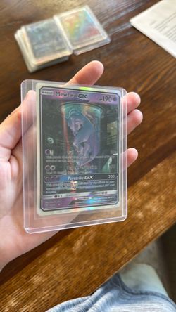 Mewtwo GX Holo Pokémon Card in Case