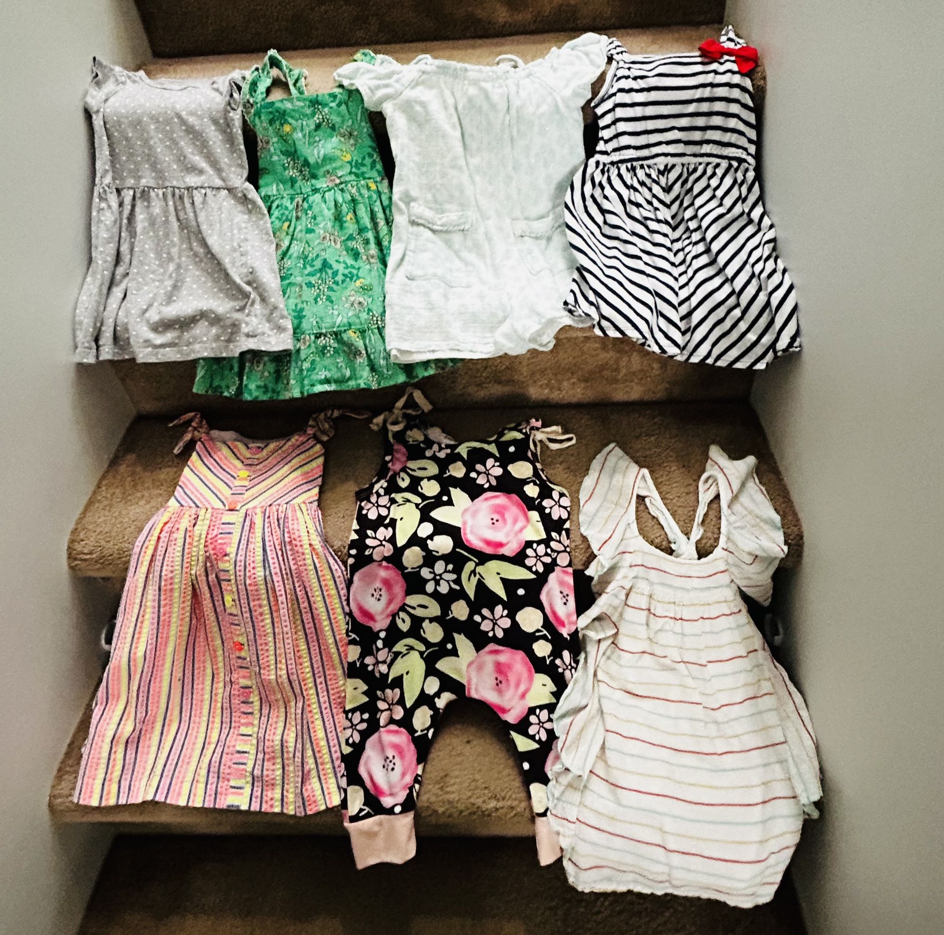 7 Girls Summer Dresses/Onesies For $10 Size 3T