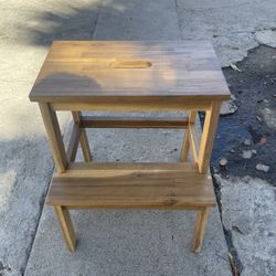 2-Step Wooden Stool Step Stool 