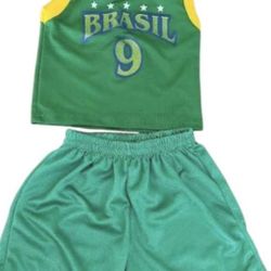 Soccer Brazil Boys Todler Shirt and Shorts Set