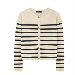 Women’s  Striped Long Sleeve Small Cardigan Sweaters