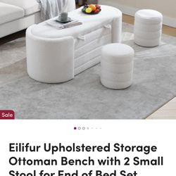 Upholstered Storage Ottoman Bench