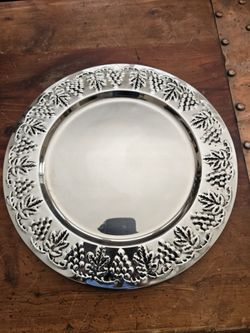 Silver Plate Chargers Set 8, 12"