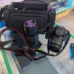 Canon EOS Rebel T5 DSLR Camera , 18-55mm and 75-300mm lens , Camera Bag , Charger. 