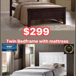 Twin Bed Frame With Mattress 