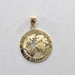 10kt Gold "The World Is Yours" 🌎 Charm
