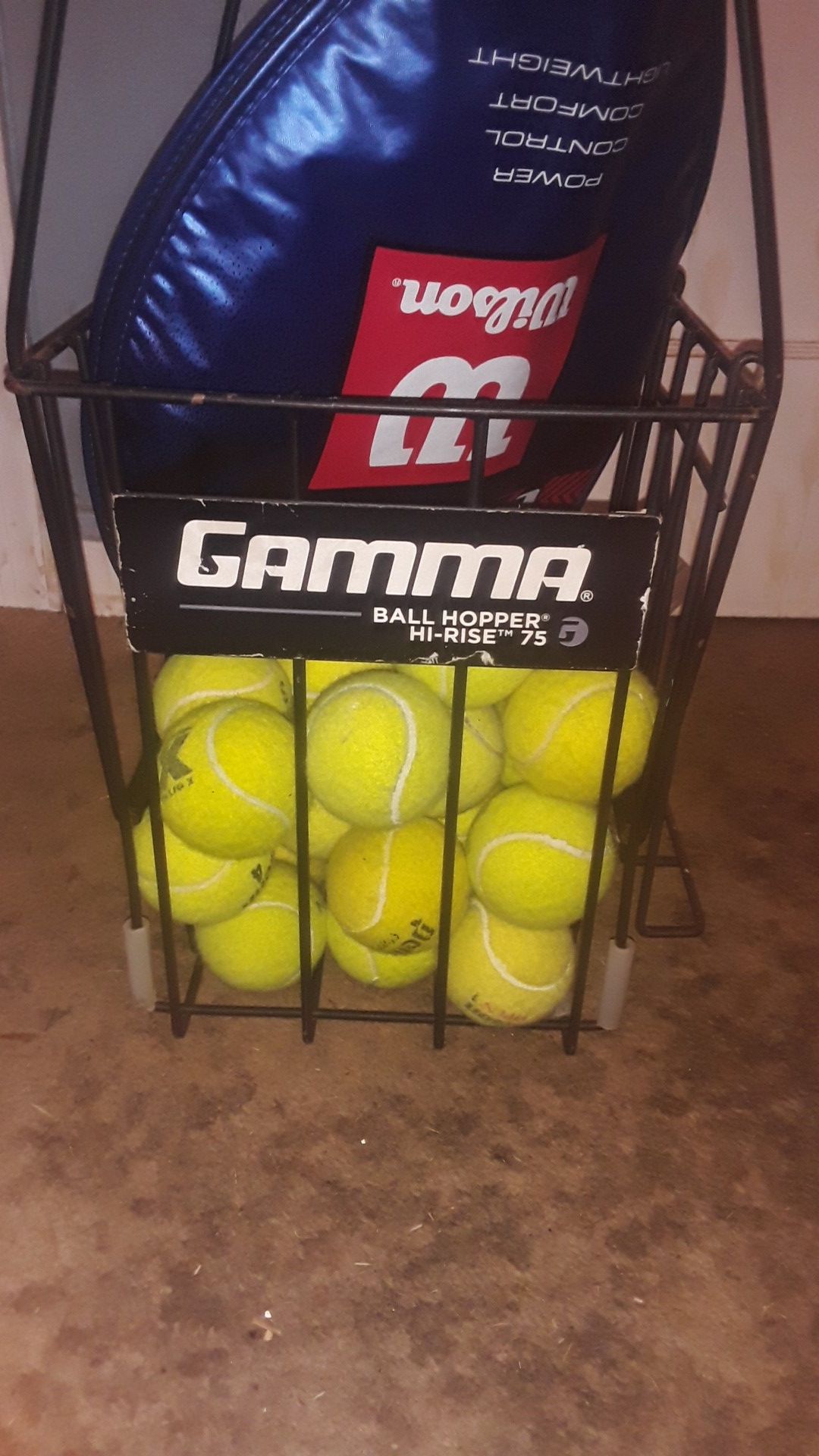 Tennis Ball Hopper, Kennex Racket, 20 Balls