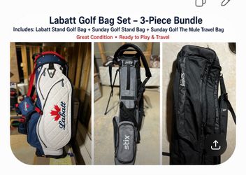 Golf Bag Bundle – 3 Premium Golf Bags – Excellent Condition