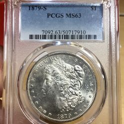 PCGS Graded 1879 S Morgan Silver Dollar 