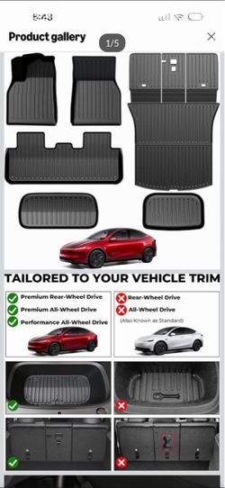 Tesla Model Y juniper All-Weather Floor Mat Set