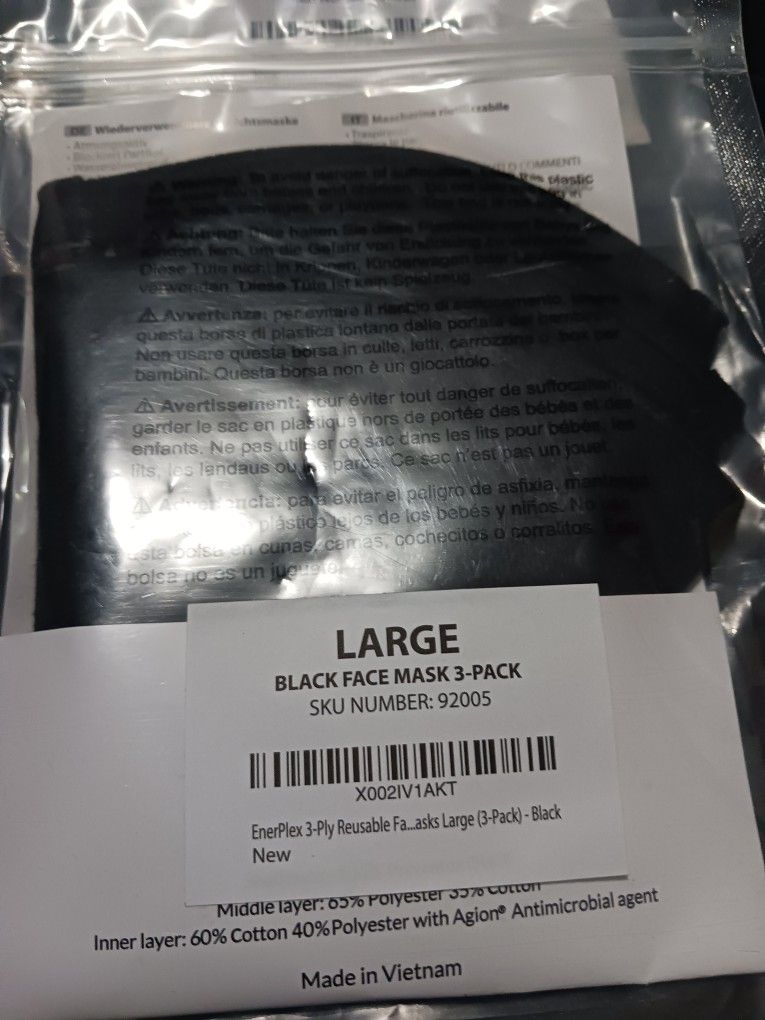 Enerplex Reusable Face Mask 3 Pack.