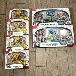 Pokemon 151 Blooming Waters  and  Zapdos Ex Box 