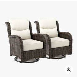 High Quality Patio Swivel Rocking Chair 6-in Thick Cushions Patio Chairs Sillas Mesadoras 🆕