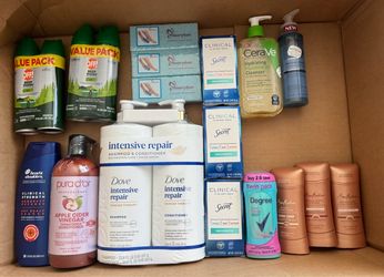 (Price Negotiable) Skin & Hair care bundle: Deodorant, Shampoo, Conditioner, Face Wash, Pumice (Foot Scrubber)