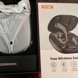 Open Ear Headphones Wireless Bluetooth 5.3, Open Ear Earbuds with Dual 16.2mm Dynamic Drivers 60 Hours Playtime Waterproof Sport Earbuds Compatible wi