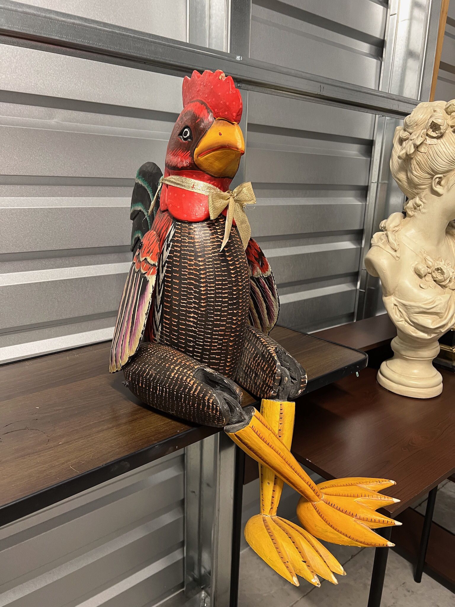 Large Wooden Sitting Chicken