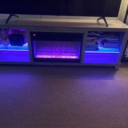 Aurora 72” TV Stand with 4 Color Fireplace