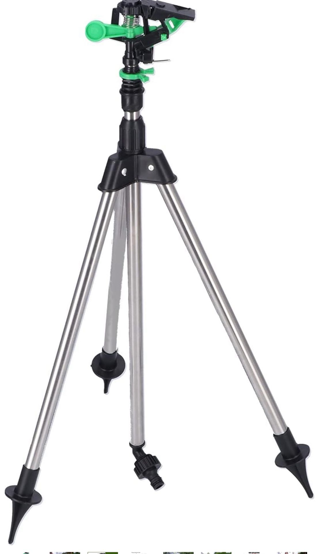 EVTSCAN 360 Degree Automatic Rotating Garden Water Impact Sprinkler G1/2, with Adjustable Tripod, Large Coverage Area, Auto Irrigation System for Plan