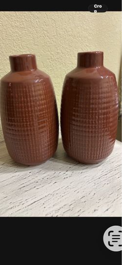 2 brown vase