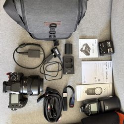 Fujifilm GFX 50SII camera with lens and accessories