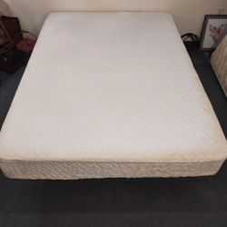 Queen Box Spring & Mattress With Foam Pad
