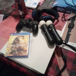 Playstation4 Max Pro With Headphones Joystick And Wireless Joystick And Mortalcombat Game